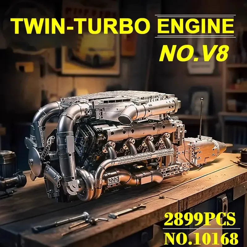 Model Kit V8 Engine - Kit de Motor V8 Twin Turbo