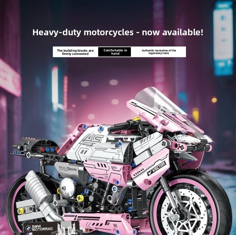 Model Kit Lamborghini - Motocicleta M1000RR Compatível com Blocos de