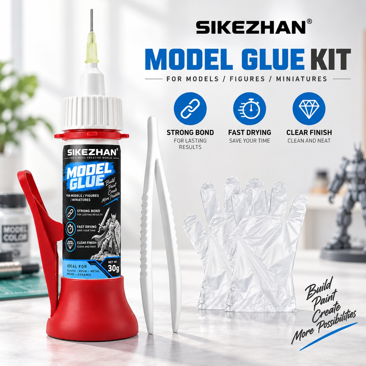 Model Kit Wood - Kit de adesivo de precisão SIKEZHAN