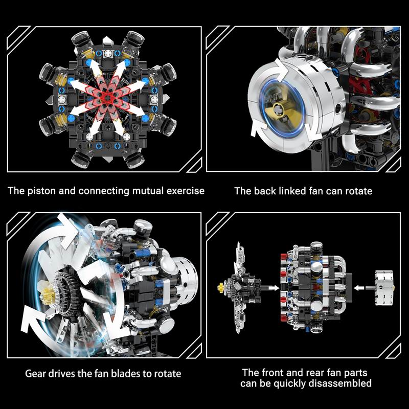 G8910 aviação v8 motor 558 pçs - Model Kit V8 Engine avaliação e preço