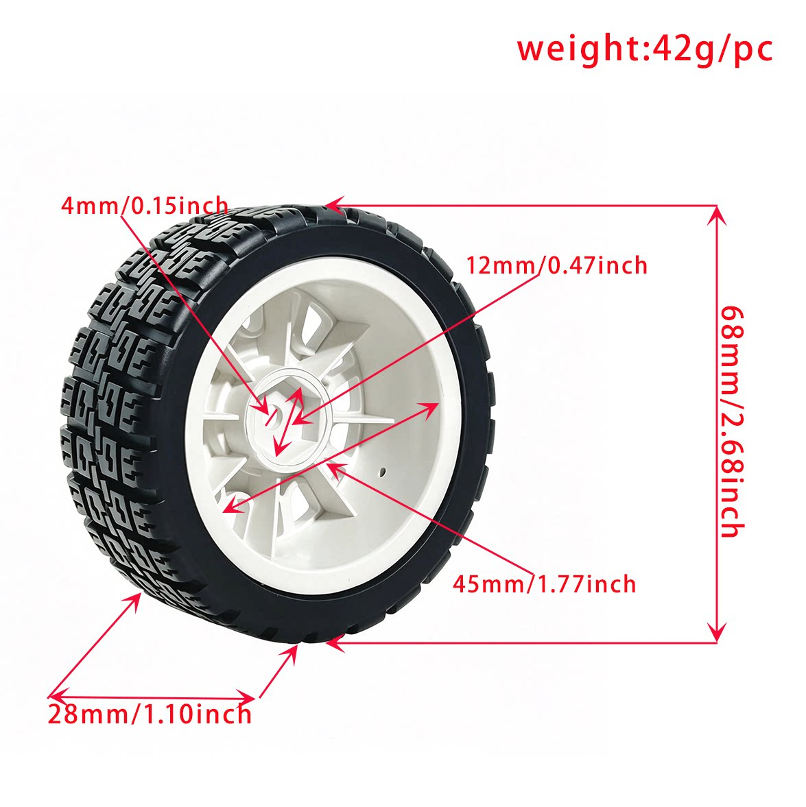 Conjunto de 4 Pneus de Roda de - Tamiya Model Rc Car avaliação e preço